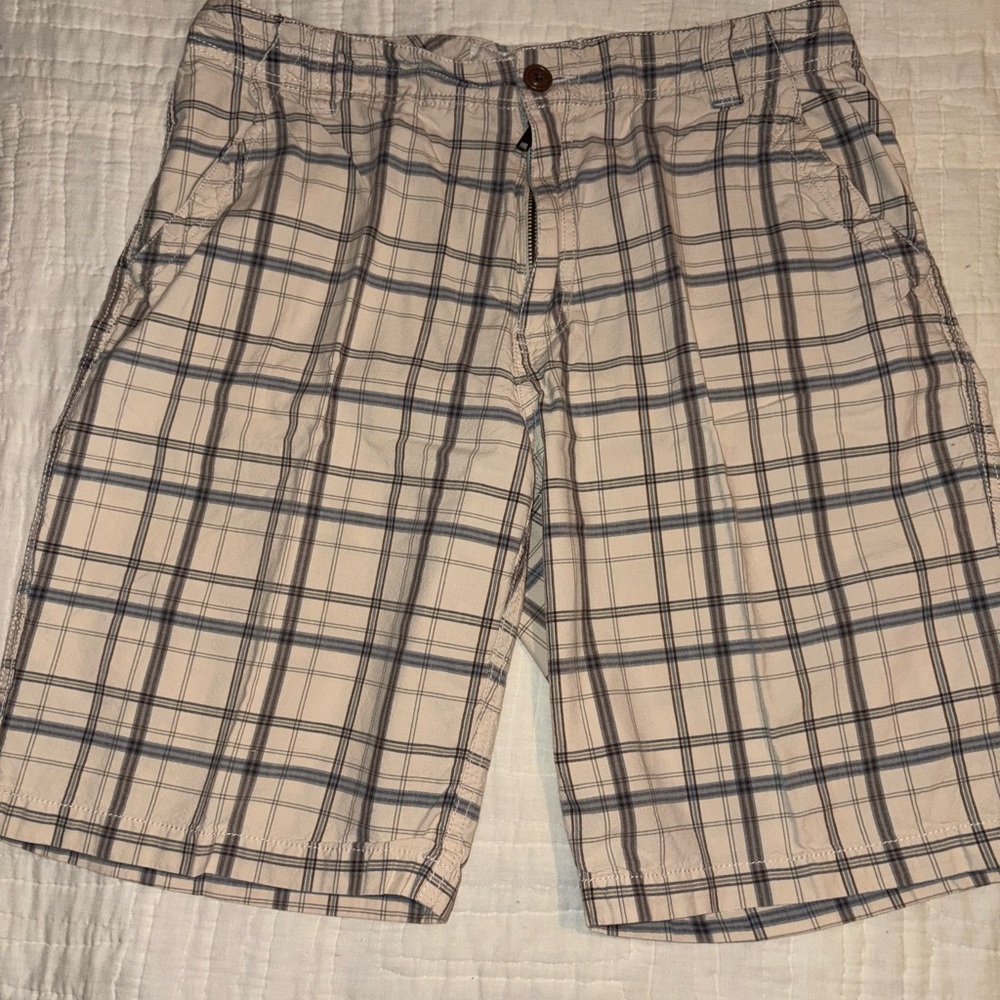 Aeropostale Men's Size 33 Beige Plaid Shorts
